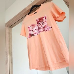 Brave soul London peach kitten tee